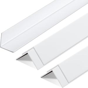 Sasylvia 5 Pcs Wall Corner Protector Guards, Vinyl 2-3/8 x 48 Inches Corner Trim Molding, Avoid Scratching Scuffs, Ease Install and Cleaning for Door Countertop Furniture Cabinet Protection, White