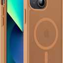 Hualele Magnetic for iPhone 13 Mini Case & iPhone 12 Mini Case,Compatible with MagSafe, Military Grade Dropproof Translucent Matte Hard Back Soft Edge Slim Phone Case iPhone 13/12 Mini,Brown