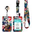 ID Badge Holder with Lanyard, Retractable Badge Holders Reels with Lanyards Adjustable, for Women Kids Teacher Nurses Doctor Student