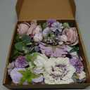 Floweroyal Artificial Flowers Combo Purple Flowers Mix Silk Flowers Dahlia Roses with Stems for DIY Wedding Bridal Bouquets, Baby Shower, Floral Arrangement, Table Centerpieces, Home Decorations.