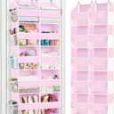 Ofiray-home Pink Over The Door Organizer 5 Tiers, Extra Large Behind Door Storage of 10 Compartments, 50 lbs Weight Capacity Over The Door Storage for Closet, Diaper Organizer
