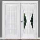 Rose Home Fashion Voile French Door Curtains Set of 2 Panels, Sidelight Curtains for Front Door with Tieback, Privacy Sheer Doorway Light Filtering Panels, White, W40 x L72