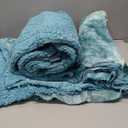 PAVILIA Faux Fur Throw Blanket Twin Tie-Dye Turquoise, Soft Warm Sherpa Blankets & Throws for Bed, Fluffy Plush Thick Fleece Throw Blanket for Couch Sofa, Reversible Furry Shaggy Blanket, Teal 60x80