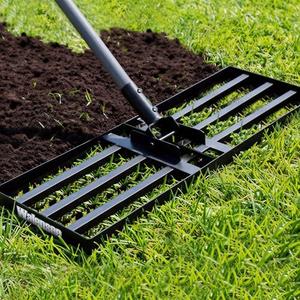 Walensee Foldable Split Lawn Leveling Rake, 30"x10" Heavy Duty Lawn Leveler Tool with 6.5FT Steel Handle, Levelawn Landscape Rake for Topdressing, Soil, Sand, Dirt, Backyard, Garden