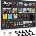 36" x 24" Magnetic Board for Wall, Heavy Duty, Black