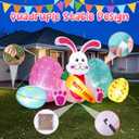 Elegear 6.1FT Easter Bunny & Eggs Inflatable Outdoor Decoration, Lighted Easter Blow Up with Happy Easter Carrot for Lawn, Garden, Yard, Holiday Party & Spring Decor