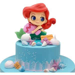 Little Mermaid Cake Topper with Seashells for Ariel Cake Decoration - Mermaid Figurines for Under the Sea Theme Princess Kids Birthday Party Supplies