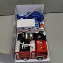 JOYIN 4 Packs Emergency Vehicle Toy Playsets, Friction Powered Vehicles with Light and Sound, Including Fire Truck, Ambulance, Play Police Car and Helicopter, Toddler Kids Boys Gifts