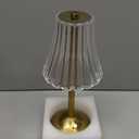 Liliful 1 Pcs LED Portable Cordless Table Lamp Touch Battery Operated Rechargeable Gold Desk Lamp 3 Color Dimmable for Bedroom Living Room Dining (Gold,Rose Style)