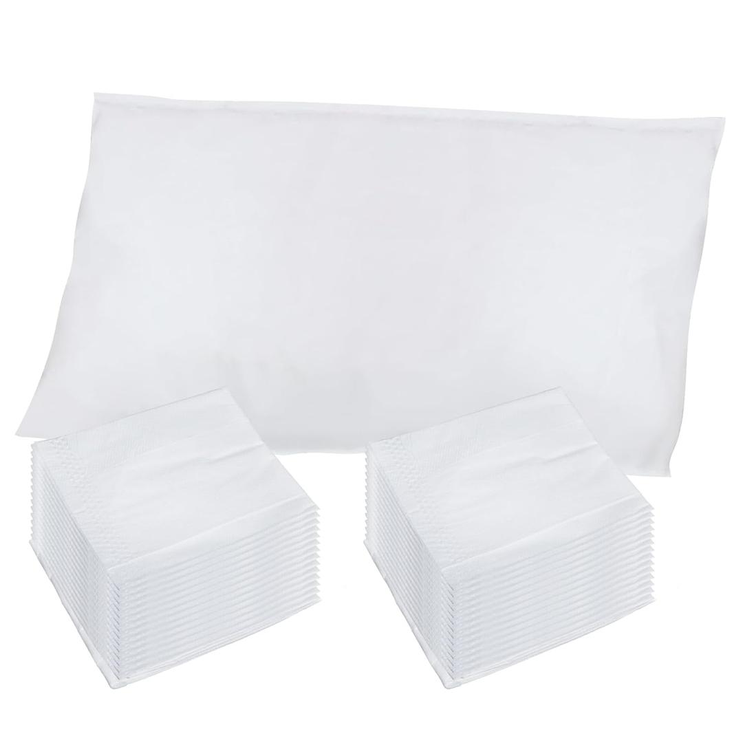 Disposable Pillow Case Covers(Pack of 100),Bulk Pillow Cases for Medical Hospital Travel,Paper Pillow Cases Disposable 21 Width x 30Length (White)