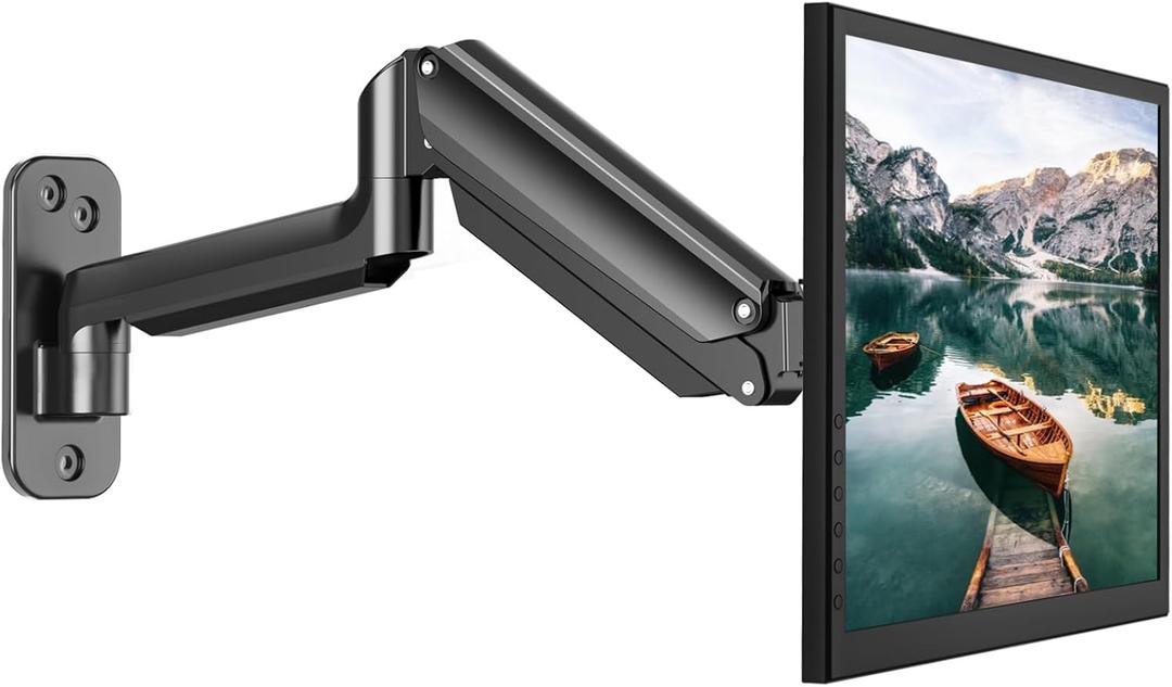 HUANUO Single Monitor Wall Mount for 13 to 32 Inch Computer Screen, Monitor Wall Mount Arm Holds up to 17.6lbs, Height Adjustable Full Motion Wall Monitor Mount-VESA Mount 75x75,100x100