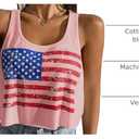 Women's 4th of July Outfits USA Shirt Patriotic Tank American Flag Crop Top (XS)