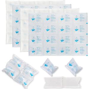 Ice Packs for Shipping & Coolers - Dry Ice Sheets for Transporting Frozen Food - Long Lasting Cold Pack for Lunch Bags (4 Sheets x 16 Cells)