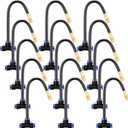 Zonon 15 Pcs Brass Misting Nozzles Tee with 8" Built in Hose for 0.32"/8 mm Tubing 360 Degree Rotation Adjustable Water Mister Nozzle Thread Sprayer Misting Part Accessories for Patio Outdoor Cooling