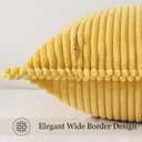 Mecatny Corduroy Throw Pillow Covers 22x22 Set of 2, Neutral Decorative Soft Boho Couch Pillow Covers with Broadside for Sofa Living Room, Mustard Yellow