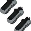 RATIVE Anti Slip Non Skid Ankle and Crew Socks with Grippers for Men Women (Small, 3-pairs/Black)