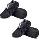 SATINIOR 4 Pcs Black Bowling Shoe Covers XL Non-Slip Bowling Shoe Covers Protector Accessories Modern Sports Supplies for Men Women Adult(L)