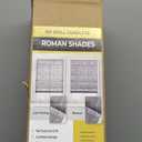 UNISHADES no Drill Cordless Roman Shades for Windows, 38" W × 64" H - 100% Blackout - Linen - Mist White
