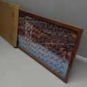 12x36 Picture Frame Brown Soild Wood Display Long Picture Puzzle Artwork Canvas Art Painting 12 x 36 12 by 36 Horizontal or Vertical for Wall Hanging