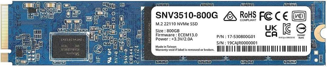 Synology M.2 22110 NVMe SSD SNV3510 800GB (SNV3510-800G)