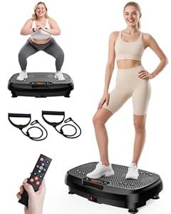 Damkee Vibration Plate Exercise Machine, Vibrating Equipment for Weight Loss and Lymphatic Drainage Massager, 3D Waver Exerciser for Fitness, Full Body Workout Shake Board with 120 speeds (Black)