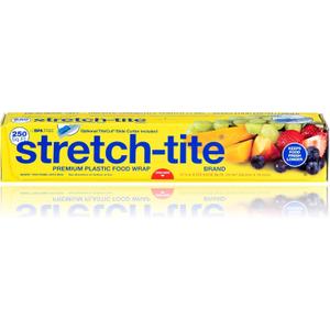 Stretch-Tite Premium Plastic Food Wrap, Includes Slide Cutter, Extra Strong (250 sq ft)
