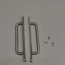 Chinflly 2 PCS Pull Push Door Handle,Metal Commercial Door Handle Door Pulls,Stainless Steel Heavy Duty Barn Door Pulls with Mounting Screws (Silver,192x19mm/7.5x0.75 Inch)