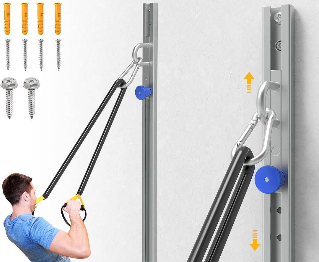 Wall-Mounted Anchor Fitness System - Adjustable, Multi-Functional, Space Saving Home Gym Solution for Strength Training,Adjustable Workout Wall Anchor System