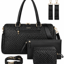 iniuniu Diaper Bag Tote, Large Diaper Baby Bag with Cosmetic bag Changing Pad, Multifunction Waterproof Travel Bag Mommy Bag, Black