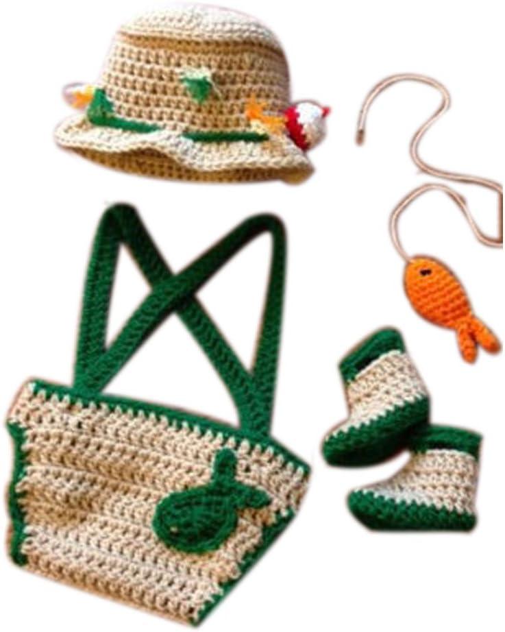 Newborn Photography Props Baby Photo Outfits Crochet Knitted Fisherman Set