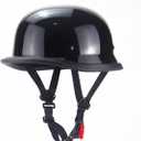 Vintage Motorcycle Half Helmet German Style Casque Moto Retro Cruiser Scooter Helmets for Adult Men Women DOT Approved (Gloss Black,M)