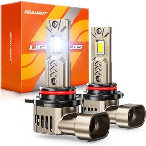 SEALIGHT 9012 HIR2 Bulbs, 45000LM Super Bright, 1:1 Size 9012 Drving Lights Lights with 25000RPM Cooling Fan, Plug-N-Play 9012 Fog Light, IP68, Pack of 2