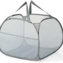 Kimmama Collapsible Mesh Laundry Basket, Foldable Pop Up Laundry Hamper with Side Pocket, Removable Clothes Storage Bin with Handle for Laundry Room, College Drom, Bathroom, Kid Room, Travel, 95L