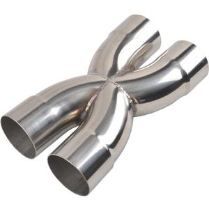 Exhaust Tip X Pipe 3'' Inch Inlet/Outlet Diameter, 12'' Inch Overall Length,Muffler Tip, Crossover X Pipe Polished Stainless Steel Weld On
