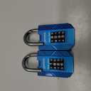 Gym Locker Lock, Indoor & Outdoor 4-Digit Combination Padlock | Weatherproof, Easy-to-Read Dials, Sturdy, Hardened Steel Shackle, for Lockers, Cabinets, Sheds & Gates, 2-Pack, Blue