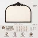 Novabright Arched Metal Framed Pinboard for Walls 20 x 15 Inch Cork Fabric, 23.4" x 17.3"