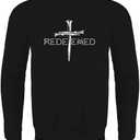 Pop Threads Redeemed Cross Nails Christian Ephesians Sweatshirt For Men Black S
