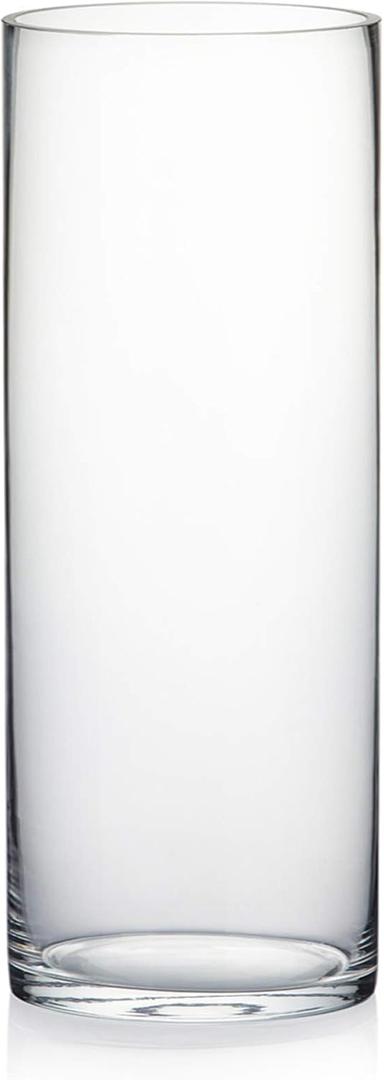 WGV Cylinder Vase, Width 6", Height 16", Clear Glass Container Terrarium Candle Holder for Wedding Centerpiece, Party Event, Home Office Decor, 1 Piece