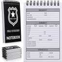Teling Public Safety Police Field Interview Notebook Report Notepad for Law Enforcement Officer Gifts Ticket Book Notebook Cop Interview Equipment Accessories, 70 Sheets/ 140 Pages(3x5 Inch)  Pcs