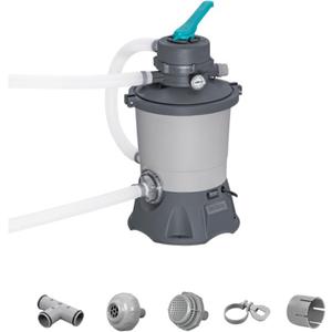 Bestway 950 Gallon Sand Filter Pool Pump for 300 to 4,800 Gallon Above Ground Outdoor Swimming Pools with Pre-Filter Strainer for Clean Water