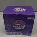 Mgaolo Upgraded Mini Karaoke Machine Toy for Kids, Portable Bluetooth Speaker with 2 Wireless Mics, Emoji & Colorful LED Lights, Home Travel & Party Play Gifts for Boys Girls (Purple)