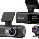 Dash Cam Front and Rear4K+1080P Dual Dash Camera for Cars, Free 64GB SD Card,Car Camera with 1.47" Screen24H Parking Monitor, WDR170 Wide Angle Night VisionG-SensorBuilt-in WiFiApp Control