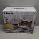 Vinyl Record Player with Upgraded Speakers Bluetooth Turntable Support USB AUX-in Headphone RCA Line-Out Auto-Stop 3 Speed Belt-Driven Vintage Portable Vinyl Player Mirror Design (White)