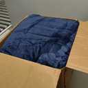 Bedsure King Comforter - GentleSoft 3 Pieces Double-Side Fleece Fluffy Navy Blue Comforter Set, Cozy Striped Room Decor Aesthetic, Luxury King Size Bedding with 2 Pillowcases, 104x90 Inches