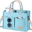 Canvas Tote Bag for Women Crossbody Work Purse with Pockets Top Handle Handbag Satchel Bags for Travel Nurse Teacher