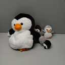 5 Pcs Stuffed Animal Penguin Plush Toy Set 14 Inch Mommy Penguin Stuffed Animal with 4 Cute Babies in Zippered Belly Soft Cuddly Plushie for Kids Gifts(Lovely Style)