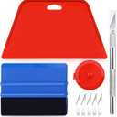 WRAPXPERT Wallpaper Tools, Wallpaper Kit for Peel and Stick Wall Paper Applying, Smoothing Tool Kit for Applying Adhesive Backsplash Tile, Window Film Installation, for Bathroom/Bedroom/Kitchen (Red Basic Set)