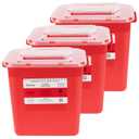 Alcedo Sharps Container for Home Use 2 Gallon (3-Pack), Biohazard Needle and Syringe Disposal, Professional Medical Grade