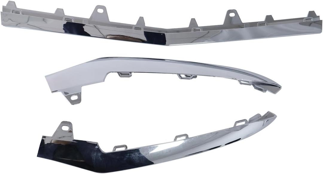 3Pcs Front Bumper Trim Molding 2128852774 2128852874 2128852674 Compatible with Mercedes Benz E-Class W212 E200 E250 E300 E350 E400 E500 E550 2014-2016