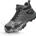 Steel Toe Boots for Men Waterproof Wide Width Slip Resistant Safety Toe Sneakers Puncture Proof Durable Construction Work Shoes for Outdoor Industrial Use (Grey-W-47)